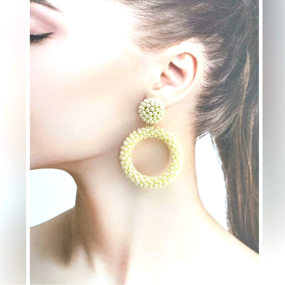 Stella & Dot | Oh Ya Gold + Pearl Drop Statement Earrings